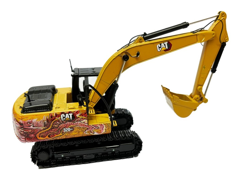 Cat 320GX Hydraulikbagger Dragon Totem Decoration Diecast Masters 85674 im Maßstab 1:50 