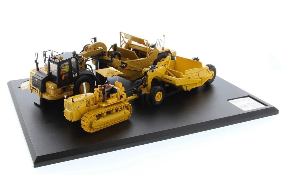 Cat evolution serie Cat 621K Scraper + CAT No.70 Scraper + Cat D7 Track Diecast Masters 85563 