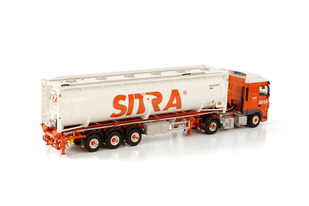 Daf XF Space Cab MY2017 4X2 Bulk Container Trailer - 3 Achsen - Sitra Transport - Wsi Models 1/50 