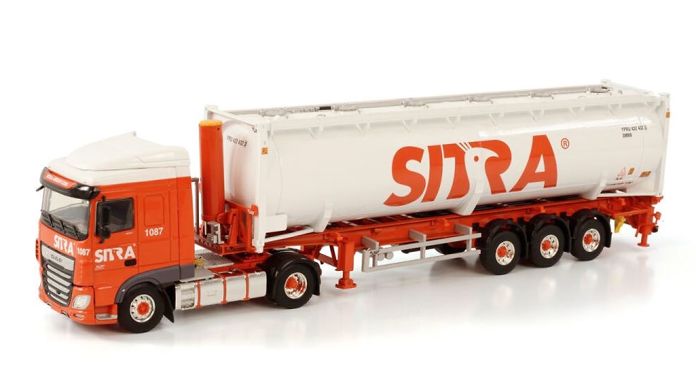 Daf XF Space Cab MY2017 4X2 Bulk Container Trailer - 3 Achsen - Sitra Transport - Wsi Models 1/50 