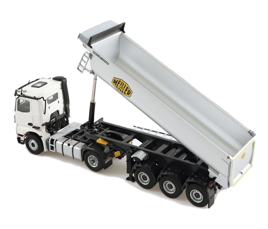 Mercedes-Benz Arocs + semi trailer Meiller grau Nzg Modelle 1002/40 Maßstab 1/50 