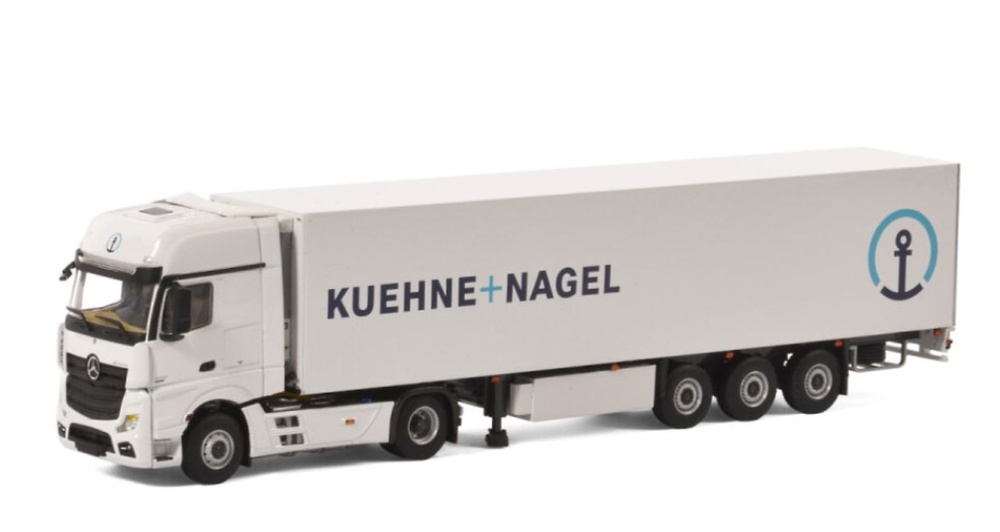 Mercerdes Actros MP4 Giga Space + Kühlauflieger Kuehne+Nagel Wsi Models 01-2153 Maßstab 1:50 