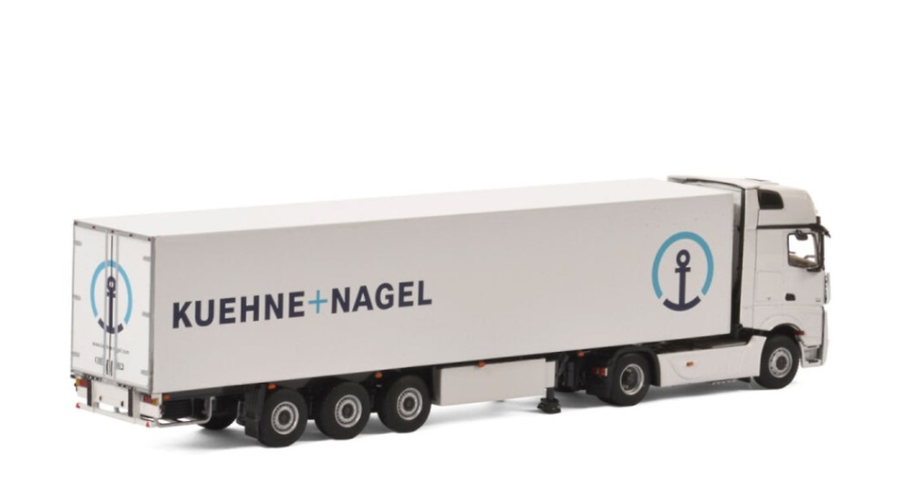 Mercerdes Actros MP4 Giga Space + Kühlauflieger Kuehne+Nagel Wsi Models 01-2153 Maßstab 1:50 