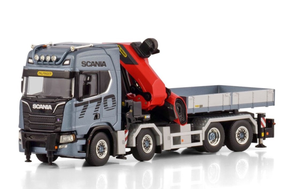 Modell Scania R Highline Cr20H + Ladekran Palfinger Pk 1350 Tec + Jib Wsi Models 04-2204 Masstab 1/50 