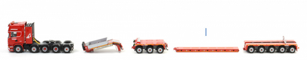 Nooteboom 5-axle EURO-PX + 3-axle ICP + Scania 10x4, Wsi Models 1/50 