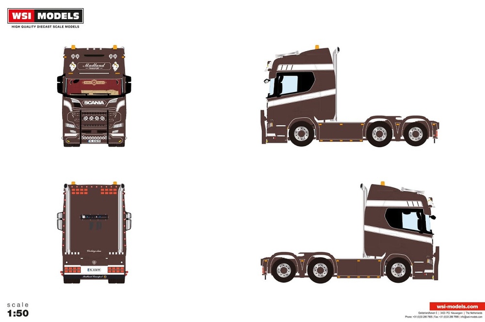 Scania R Highline CR20H Madland Wsi Models 01-4660 Maßstab 1:50 