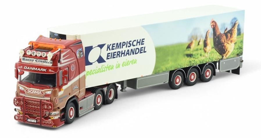 Scania Ronny Ceusters + Kühlanhänger Kempische Eierhandel Tekno 85014 Maßstab 1:50 