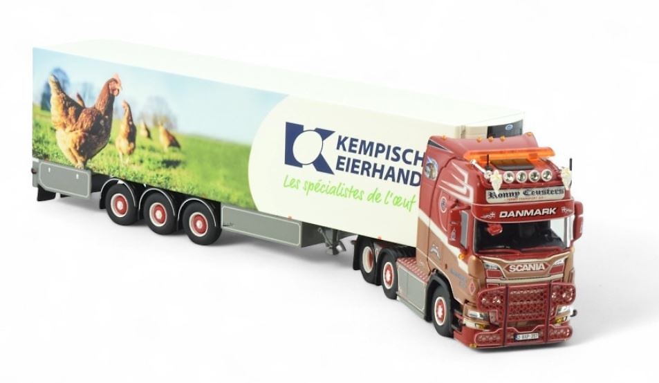 Scania Ronny Ceusters + Kühlanhänger Kempische Eierhandel Tekno 85014 Maßstab 1:50 