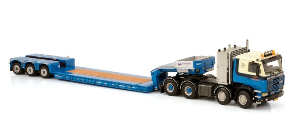 Scania Serie 3 + Tieflader Auflieger Weever Wsi Models 3392 Maßstab 1:50 