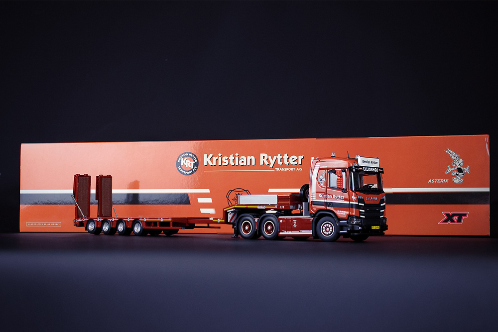 Scania XT Mitteldach 6X4 mit nootebom MCOS 4-Achs-Semitieflader mit Rampen IMC-Modelle im Maßstab 1/50 