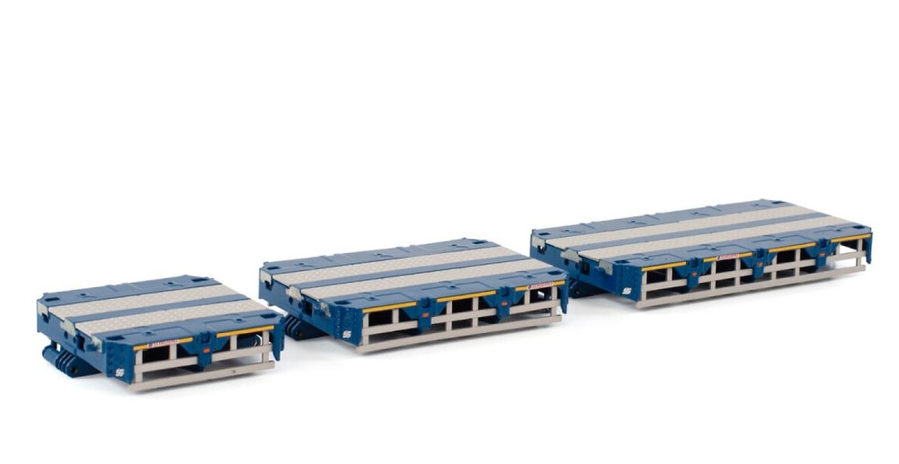 Scheuerle inter combi set teile: abstandhalter (3 meter, 4,5 meter und 6 meter) blau Wsi Models B.V. 04-2173 Maßstab 1:50 