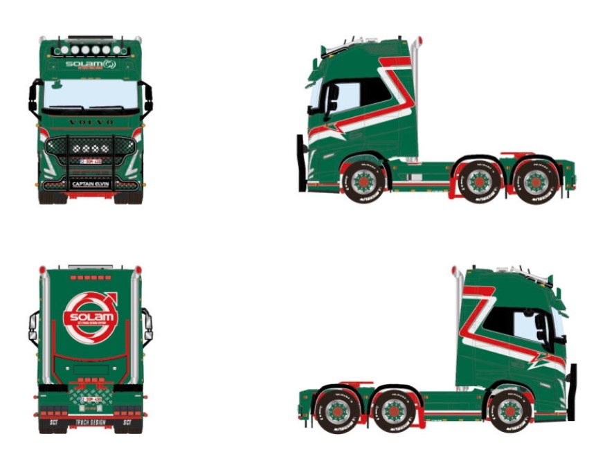 Volvo Fh5 Globetrotter Xl 6X2 Twin Steer Solam Wsi Models 01-4564 Maßstab 1:50 