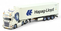 Scania R-serie Highline 6x2 + 40-Fuß-Auflieger Hapag Lloyd Tekno 86345 Maßstab 1:50