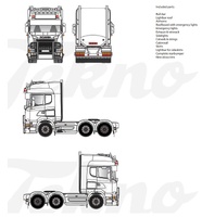 Scania R6 Streamline 6x2 + Zubehörsatz Tekno 87594 1:50