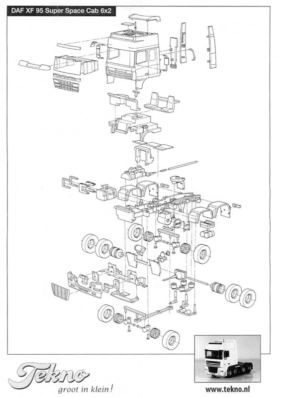 Bausatz Daf XF95 Super Space Cab 6x2 Tekno 55364 scale 1/50 