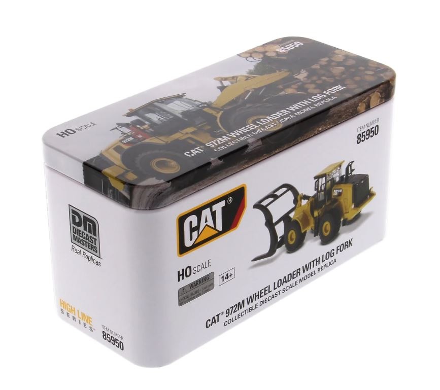 Cat 972M Wheel Loader with Log Fork Diecast Masters 85950 scale1/87 