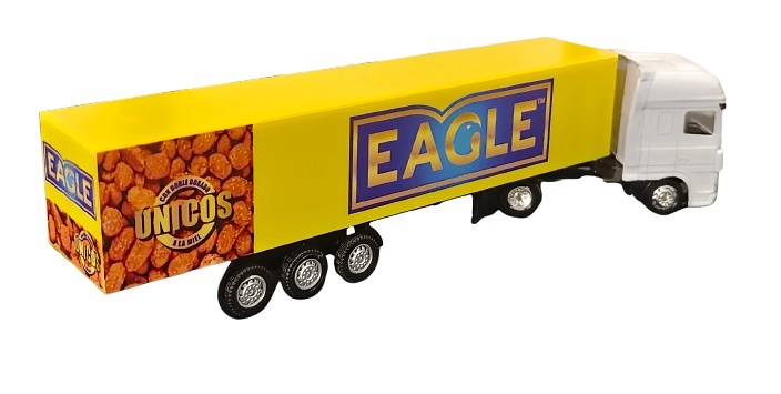 Daf XF truck + closed box, Eagle in 1/87th scale (without rear-view mirrors) 