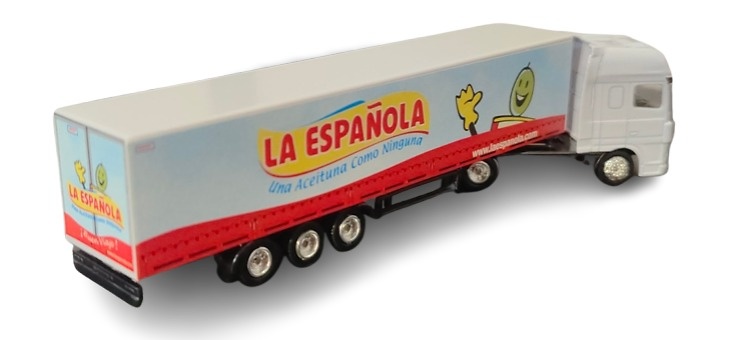 Daf XF truck + closed box, La Española in 1/87th scale (without rear-view mirrors) 