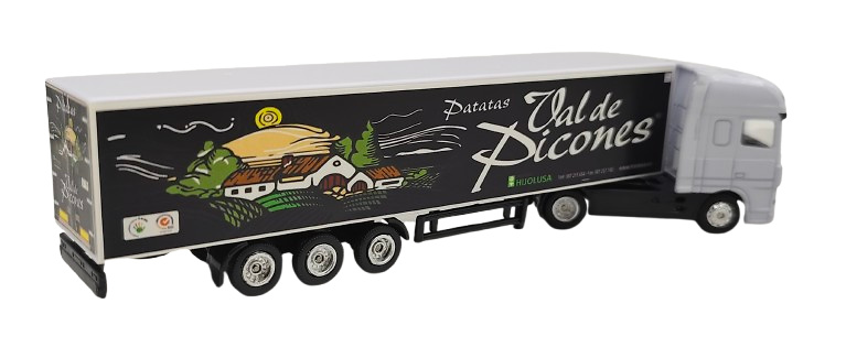 Daf XF truck + closed box, Val de Picones in 1/87th scale (without rear-view mirrors) 