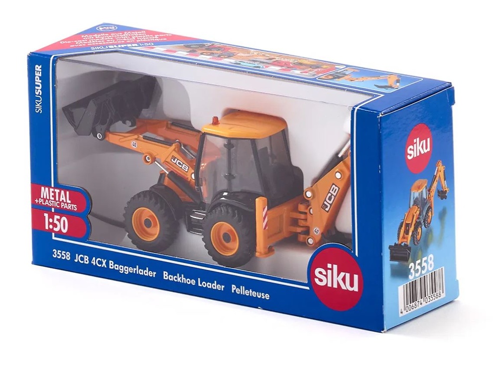 JCB 4CX Backhoe Loader, Siku 3558 scale 1/50 