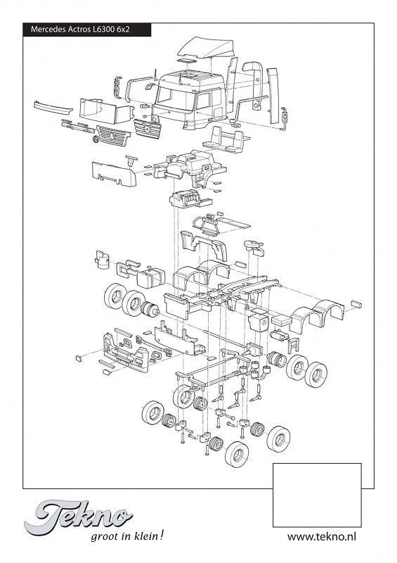 Kit Mercedes Actros L cabine 6x2 Tekno 55369 scale 1/50 