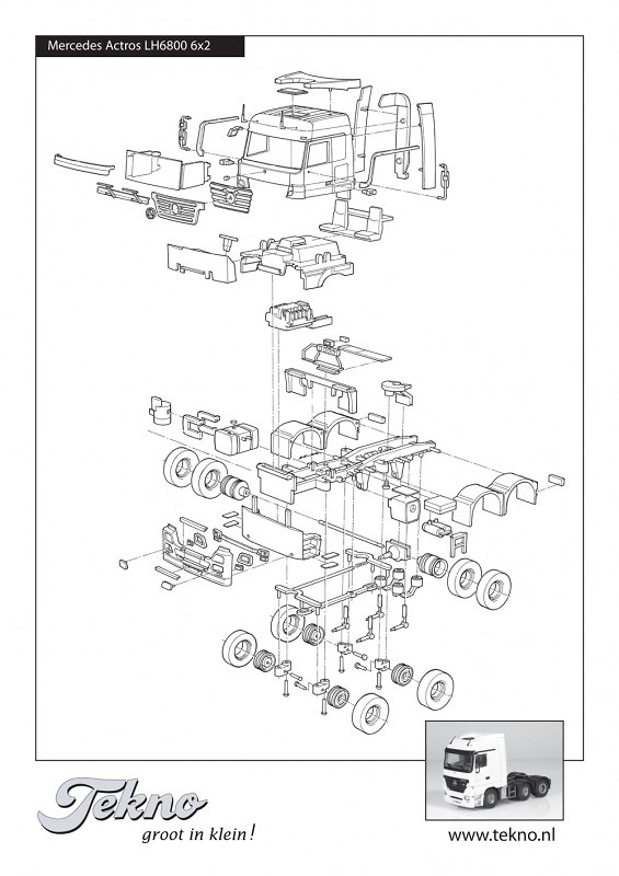 Kit Mercedes Benz Actros 6x2 Tekno 55367 scale 1/50 