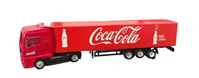 Man + closed box truck, Coca Cola, 1/87th scale (without rear-view mirrors) 