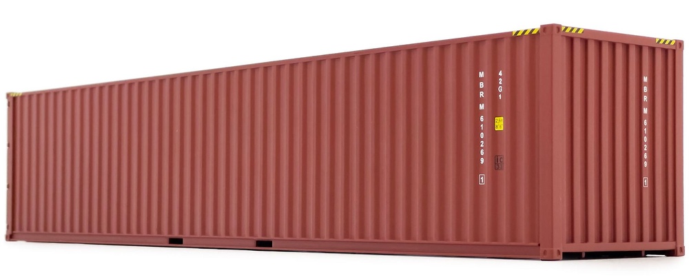 Scale model sea container 40 feet brown Marge Models 2324-02 scale 1/32 