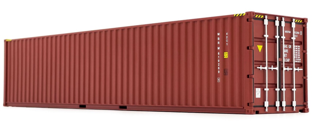 Scale model sea container 40 feet brown Marge Models 2324-02 scale 1/32 