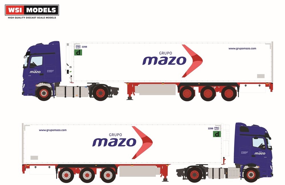 Scale model truck Mercerdes Actros MP5 + Reefer Trailer Mazo Wsi Models 01-4562 scale 1/50 