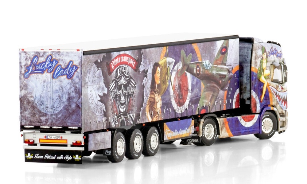 Scania R Highline CR20H 4x2 + curtside trailer W.Pluta Wsi Models 01-4427 scale 1/50 