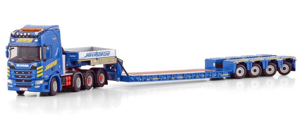 Scania R Highline CR20h 8x4 + low loader Havator Wsi Models 01-4383 scale 1/50 