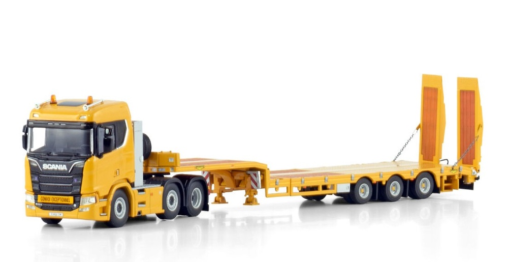 Scania R Normal Cr20N + Semi Low Loader With Ramps Wsi Models 04-2208 scale 1/50 