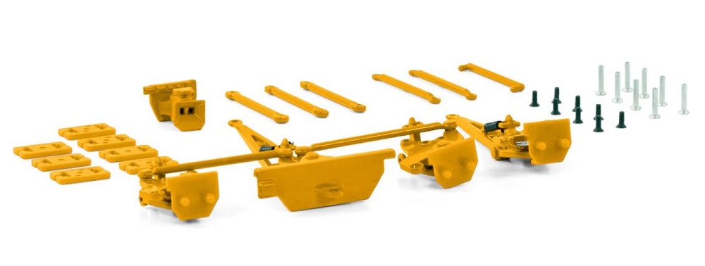 Scheuerle Inter Combi set parts hitch + single drawbar + double drawbar yellow Wsi Models B.V. 04-2158 scale 1/50 