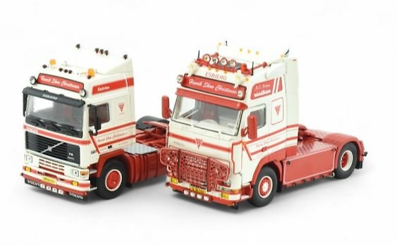 Set 2 trucks Volvo F16 Globetrotter and Volvo FH16 Globetrotter XL Tekno 86018 in 1/50th scale 