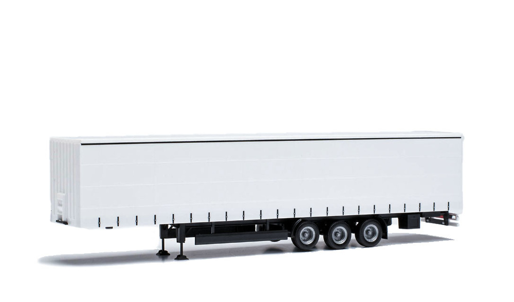 Trailer with tarpaulin 15 meters white Herpa scale 1/87 