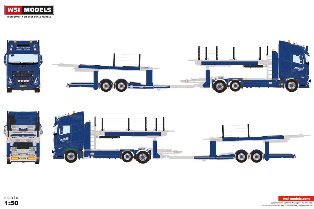 Volvo FH5 Globetrotter + Car Transporter - ATG Wsi Models 1-4527 scale 1/50 