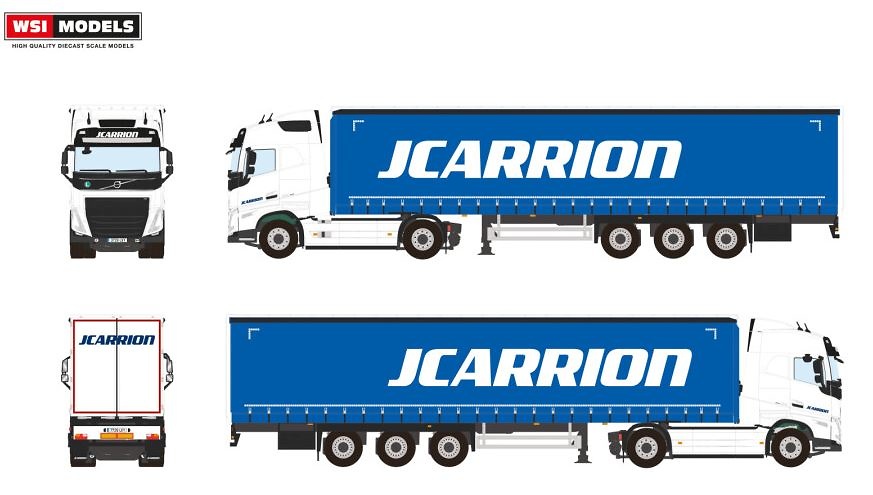 Volvo FH5 Globetrotter + Curtside Trailer - JCarrion Wsi Models 01-4607 scale 1/50 