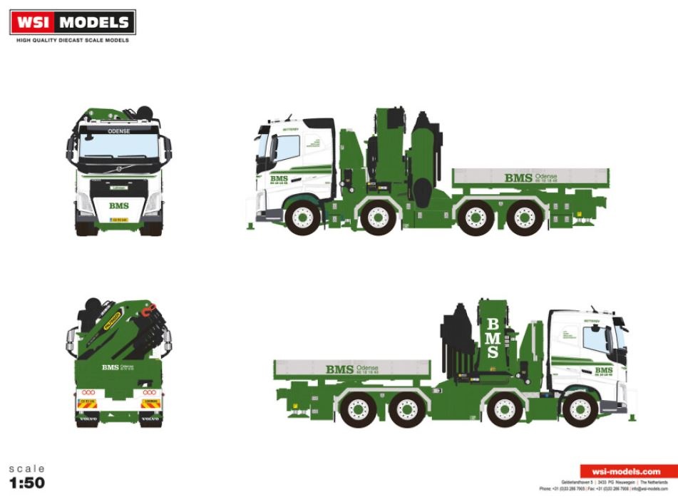 Volvo Fh4 8x4 with crane Palfinger bms a/s Wsi Models 01-4495 1/50 scale 