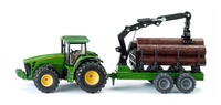 John Deere 8430 with Siku trailer and logs 1954 scale 1/50