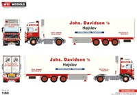 Volvo F12 Globetrotter + reefer trailer Johs Davidsen Wsi Models 01-4490 scale 1/50  