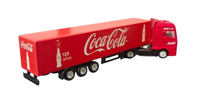 Camión Man + caja cerrada, Coca Cola a escala 1/87 (sin espejos retrovisores) 