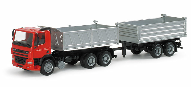 DAF CF Volquete 3 ejes c/remolque Herpa 1/87 