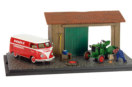 DEUTZ F1 + VW T1 + Fig. Diorama Schuco 1/43 