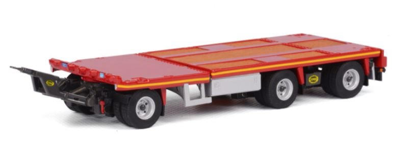 remolque Plataforma extensible roja 3 ejes Wsi Models B.V. 04-1143 escala 1/50 