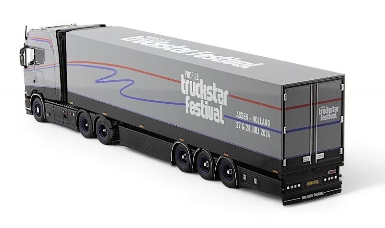 Scania Next Gen Truckstar Festival 2024 + caja cerrada Tekno 86488 escala 1/50 