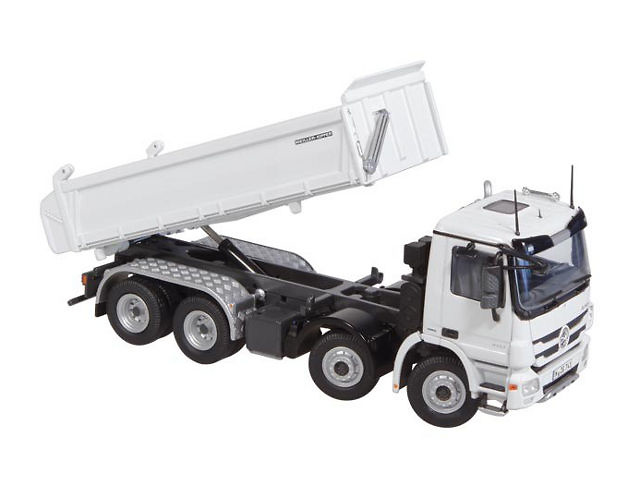 Mercedes Benz Actros 8X4 Meiller Kipper Weiss, Nzg 1/50 741/40