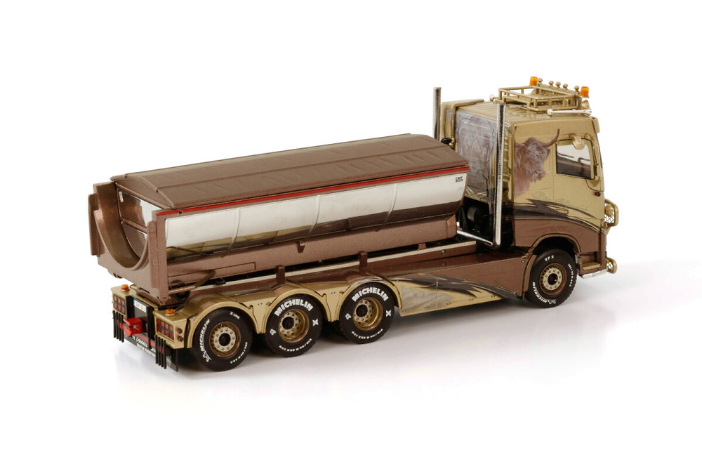 Volvo FH4 Sleeper Cab 8x4 with tipper trailer Wsi Models 1/50 scale